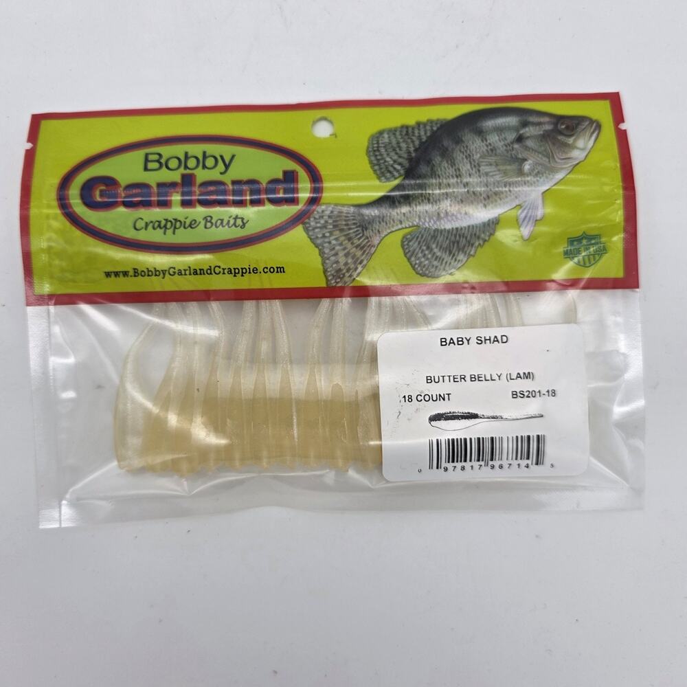 Lot of 6 Bobby Garland 2” Baby Shad Butter Belly Crappie Baits 18 Ct